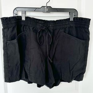LOFT Black Tie Waist Shorts